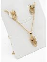 SET DE COLLAR Y DIJE EN RODIO CON MICROCIRCIONES/XUPING