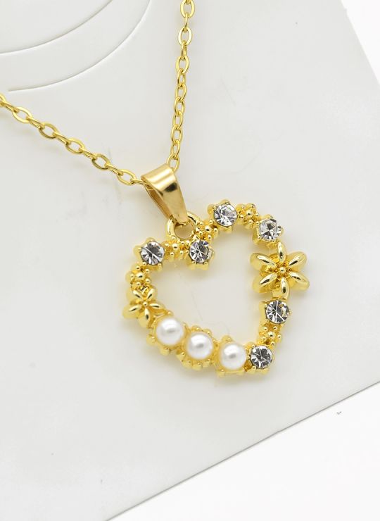SET DE COLLAR Y DIJE EN RODIO CON MICROCIRCIONES/XUPING