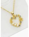 SET DE COLLAR Y DIJE EN RODIO CON MICROCIRCIONES/XUPING