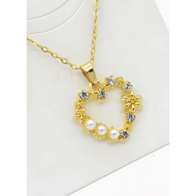 SET DE COLLAR Y DIJE EN RODIO CON MICROCIRCIONES/XUPING