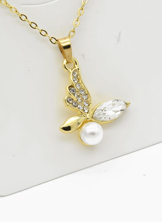 SET DE COLLAR Y DIJE EN RODIO CON MICROCIRCIONES/XUPING