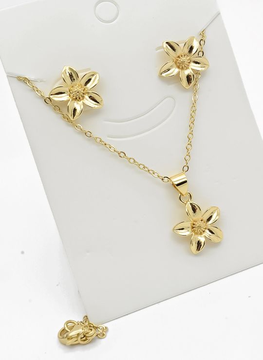 SET DE COLLAR Y DIJE EN RODIO CON MICROCIRCIONES/XUPING