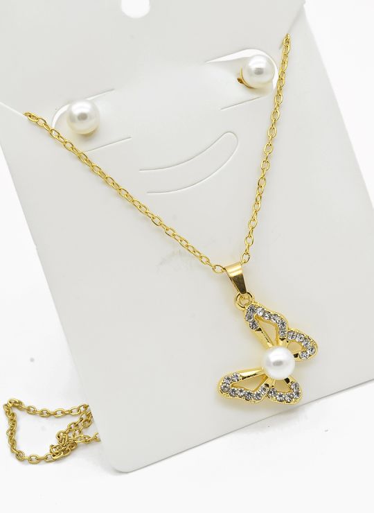SET DE COLLAR Y DIJE EN RODIO CON MICROCIRCIONES/XUPING