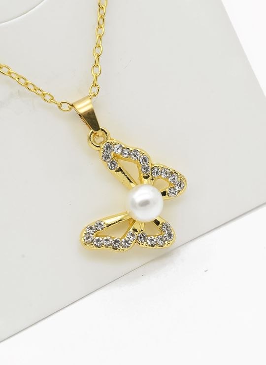 SET DE COLLAR Y DIJE EN RODIO CON MICROCIRCIONES/XUPING