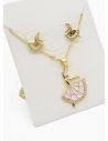 SET DE COLLAR Y DIJE EN RODIO CON MICROCIRCIONES/XUPING