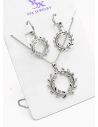 SET DE COLLAR Y DIJE EN RODIO CON MICROCIRCIONES/XUPING