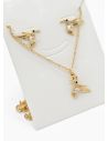 SET DE COLLAR Y DIJE EN RODIO CON MICROCIRCIONES/XUPING
