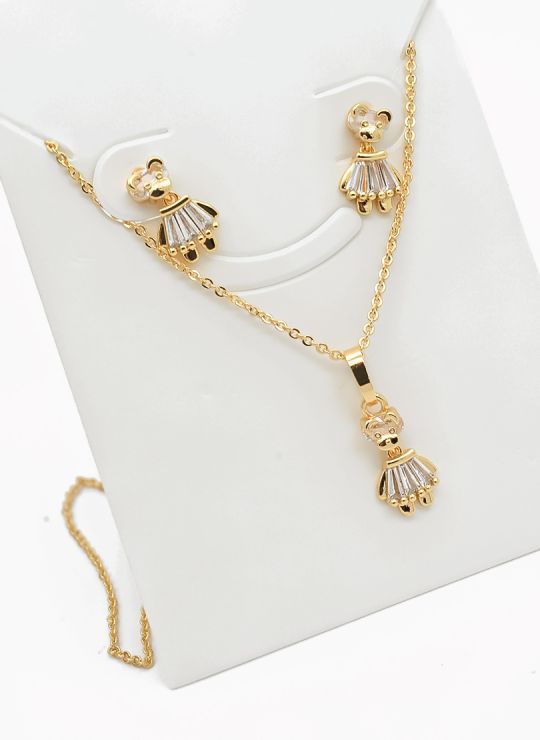 SET DE COLLAR Y DIJE EN RODIO CON MICROCIRCIONES/XUPING
