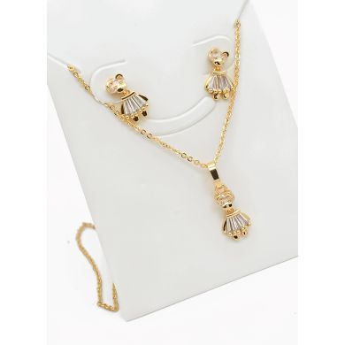 SET DE COLLAR Y DIJE EN RODIO CON MICROCIRCIONES/XUPING
