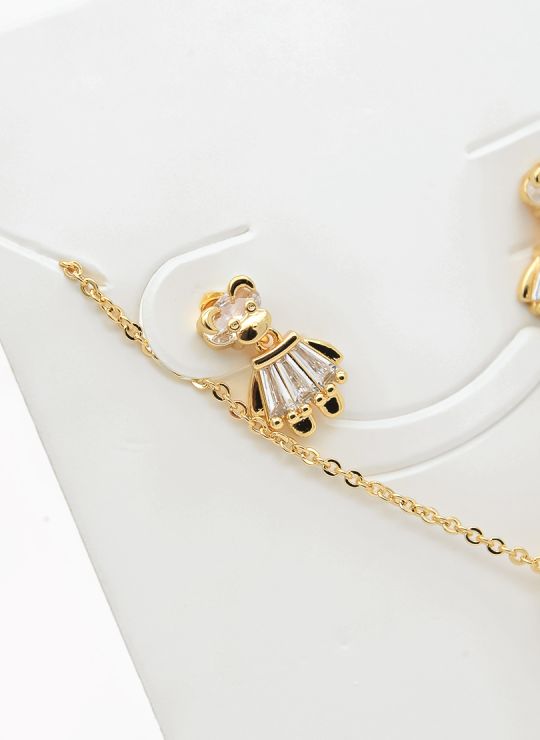 SET DE COLLAR Y DIJE EN RODIO CON MICROCIRCIONES/XUPING