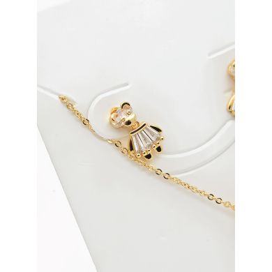 SET DE COLLAR Y DIJE EN RODIO CON MICROCIRCIONES/XUPING