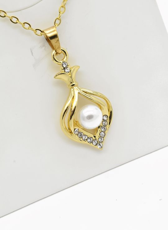 SET DE COLLAR Y DIJE EN RODIO CON MICROCIRCIONES/XUPING