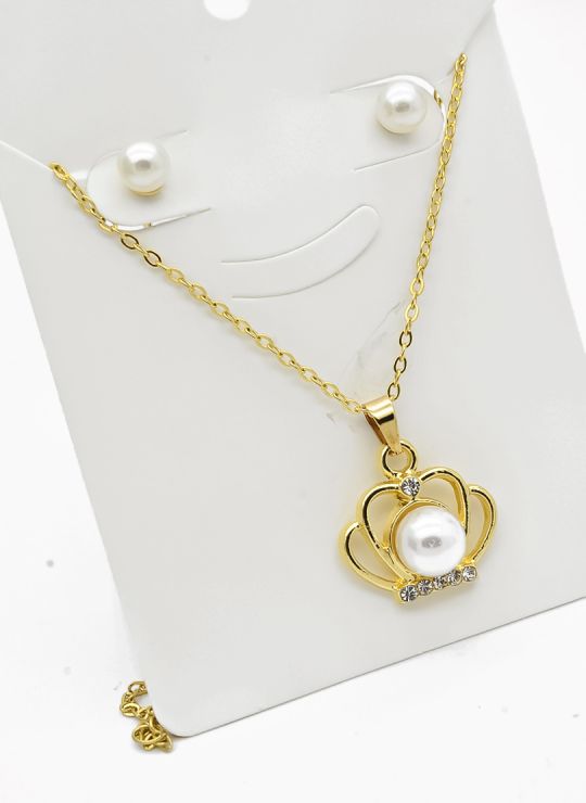 SET DE COLLAR Y DIJE EN RODIO CON MICROCIRCIONES/XUPING