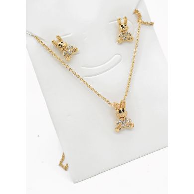 SET DE COLLAR Y DIJE EN RODIO CON MICROCIRCIONES/XUPING