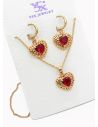 SET DE COLLAR Y DIJE EN RODIO CON MICROCIRCIONES/XUPING