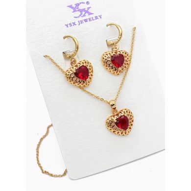 SET DE COLLAR Y DIJE EN RODIO CON MICROCIRCIONES/XUPING