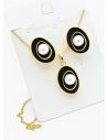 SET DE COLLAR Y DIJE EN RODIO CON MICROCIRCIONES/XUPING