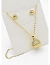 SET DE COLLAR Y DIJE EN RODIO CON MICROCIRCIONES/XUPING