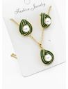 SET DE COLLAR Y DIJE EN RODIO CON MICROCIRCIONES/XUPING