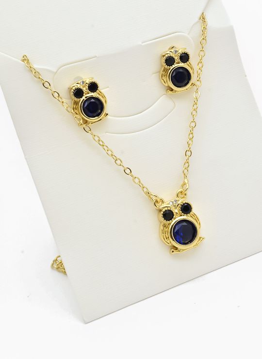 SET DE COLLAR Y DIJE EN RODIO CON MICROCIRCIONES/XUPING