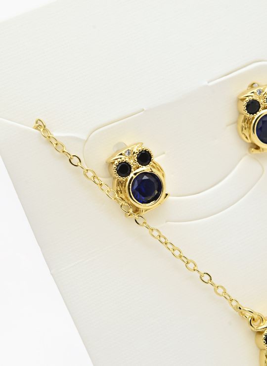 SET DE COLLAR Y DIJE EN RODIO CON MICROCIRCIONES/XUPING