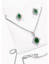 SET DE COLLAR Y DIJE EN RODIO CON MICROCIRCIONES/XUPING