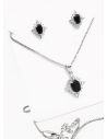 SET DE COLLAR Y DIJE EN RODIO CON MICROCIRCIONES/XUPING