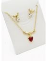 SET DE COLLAR Y DIJE EN RODIO CON MICROCIRCIONES/XUPING