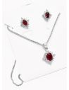 SET DE COLLAR Y DIJE EN RODIO CON MICROCIRCIONES/XUPING