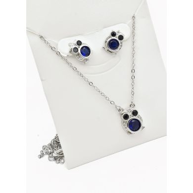 SET DE COLLAR Y DIJE EN RODIO CON MICROCIRCIONES/XUPING