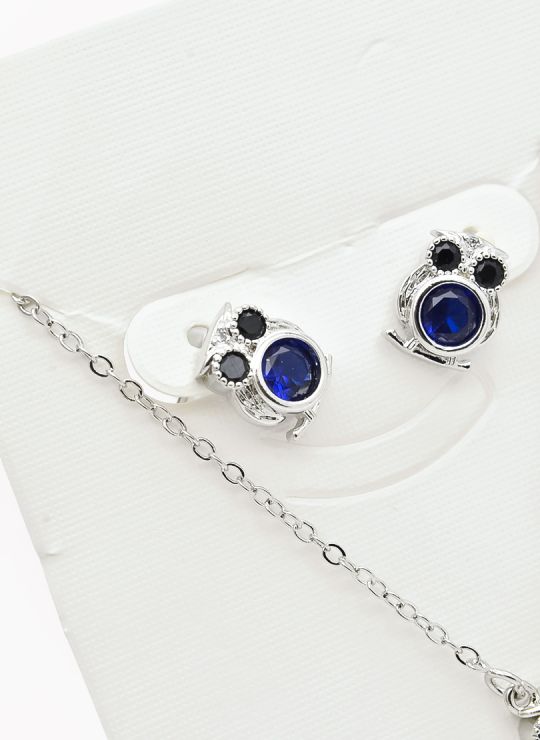 SET DE COLLAR Y DIJE EN RODIO CON MICROCIRCIONES/XUPING