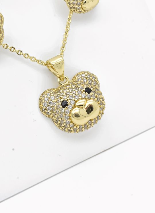 SET DE COLLAR Y DIJE EN RODIO CON MICROCIRCIONES/XUPING