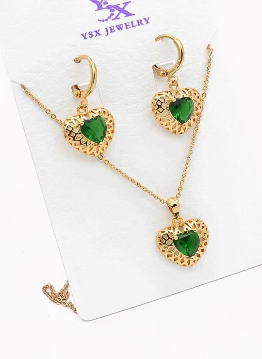 SET DE COLLAR Y DIJE EN RODIO CON MICROCIRCIONES/XUPING