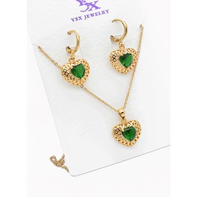 SET DE COLLAR Y DIJE EN RODIO CON MICROCIRCIONES/XUPING
