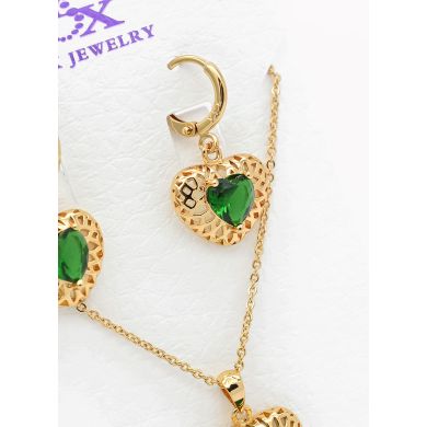 SET DE COLLAR Y DIJE EN RODIO CON MICROCIRCIONES/XUPING