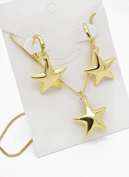 SET DE COLLAR Y DIJE EN RODIO CON MICROCIRCIONES/XUPING