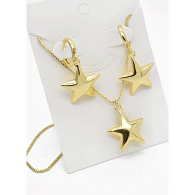 SET DE COLLAR Y DIJE EN RODIO CON MICROCIRCIONES/XUPING