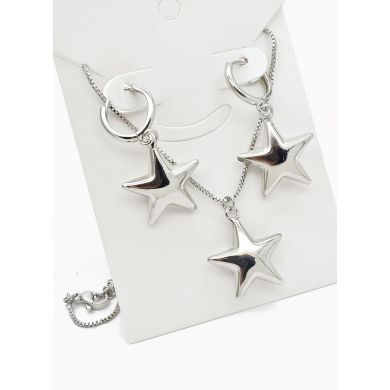 SET DE COLLAR Y DIJE EN RODIO CON MICROCIRCIONES/XUPING