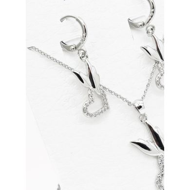 SET DE COLLAR Y DIJE EN RODIO CON MICROCIRCIONES/XUPING