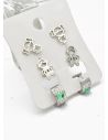 SET DE ARETES X 3 CRISTALES SURTIDO/ACERO INOXIDABLE