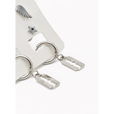SET DE ARETES X 3 CRISTALES SURTIDO/ACERO INOXIDABLE
