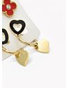 SET DE ARETES X 3 CRISTALES SURTIDO/ACERO INOXIDABLE