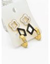 SET DE ARETES X 3 CRISTALES SURTIDO/ACERO INOXIDABLE