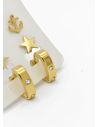 SET DE ARETES X 3 CRISTALES SURTIDO/ACERO INOXIDABLE