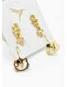 SET DE ARETES X 3 CRISTALES SURTIDO/ACERO INOXIDABLE
