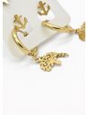 SET DE ARETES X 3 CRISTALES SURTIDO/ACERO INOXIDABLE