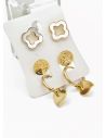 SET DE ARETES X 3 CRISTALES SURTIDO/ACERO INOXIDABLE