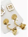 SET DE ARETES X 3 CRISTALES SURTIDO/ACERO INOXIDABLE