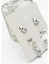 SET DE ARETES X 3 CRISTALES SURTIDO/ACERO INOXIDABLE