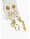 SET DE ARETES X 3 CRISTALES SURTIDO/ACERO INOXIDABLE